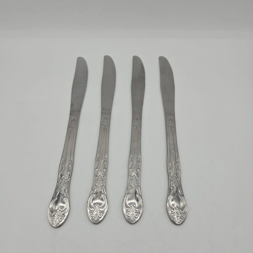 Oneida Ohsoh103 Stainless Thor Glossy Four Knives Discontinued Pattern Flatware‎